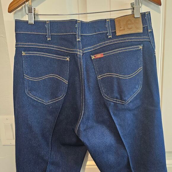 Vintage Lee Jeans Mens Size 34x36 80s Dark Wash High Rise Western Ranch Denim - Picture 6 of 11